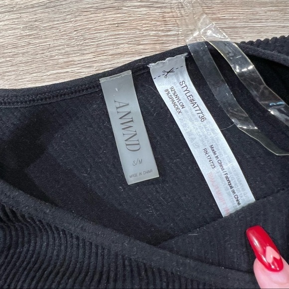 Black Cut Out Ribbed Bodysuit - Picture 5 of 5